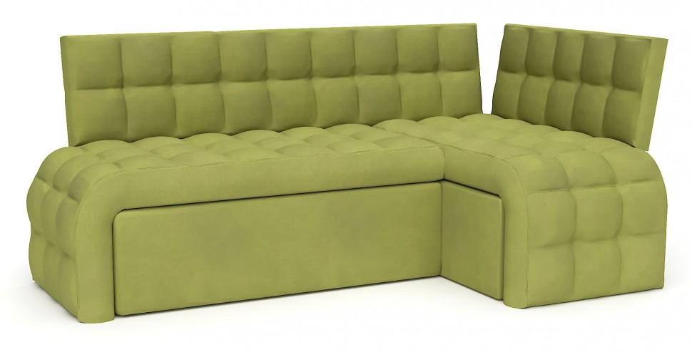 ДИВАН УГЛОВОЙ БРИСТОЛЬ ДЕЛЬФИН СО СПАЛЬНЫМ МЕСТОМ САЛАТОВЫЙ ВЕЛЮР