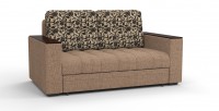 Диван выкатной Атлантик Люкс Мини рогожка коричневый + цветы