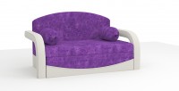 Диван выкатной Димочка велюр фиолетовый + экокожа белый