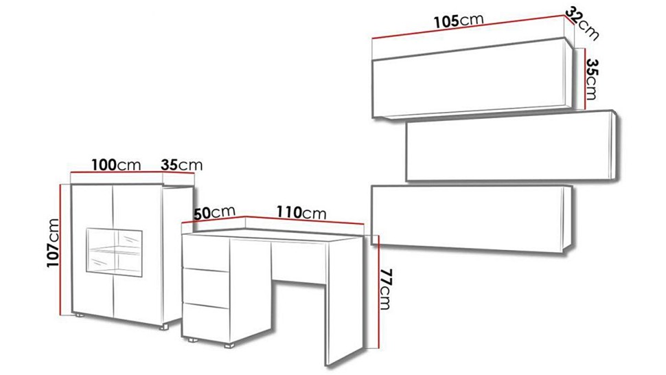 Модульная гостиная Порту 15 МДФ