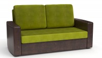 Диван прямой Майами (Дубай) зеленый велюр+коричневая экокожа