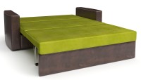 Диван прямой Майами (Дубай) зеленый велюр+коричневая экокожа