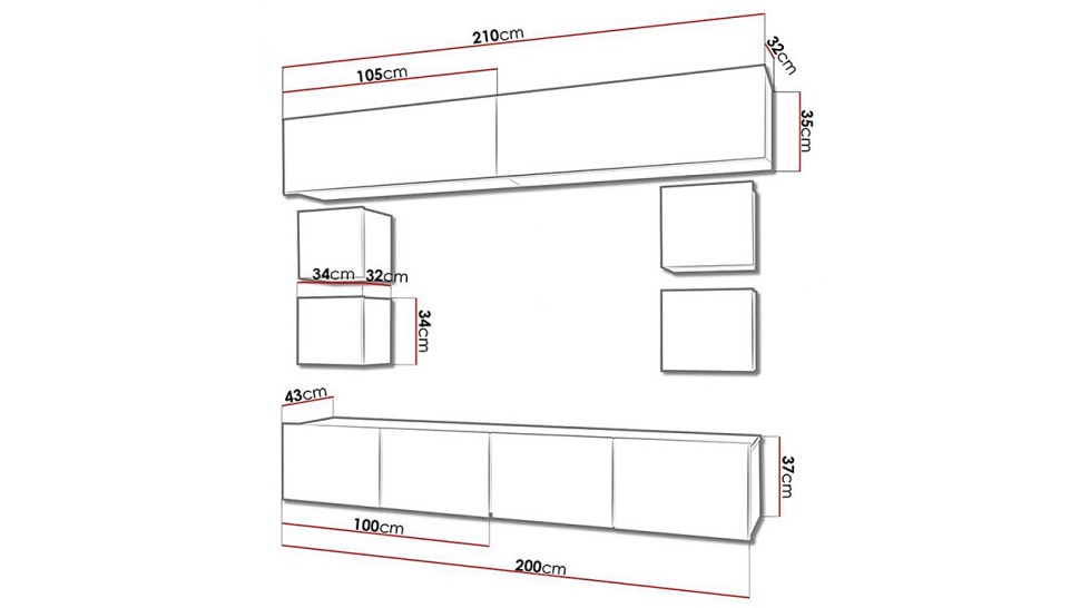 Модульная гостиная Порту 16 МДФ