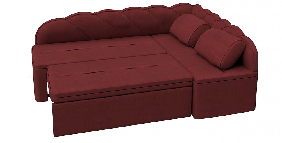 Диван угловой Модерн дельфин красный велюр