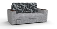Диван выкатной Атлантик Люкс Мини рогожка серый + узоры