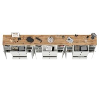 Остин 16.221 Комод + 16.221 Комод + 16.221 Комод, цвет белый шагрень/дуб крафт золотой, ШхГхВ 360х41,9х99,3 см.