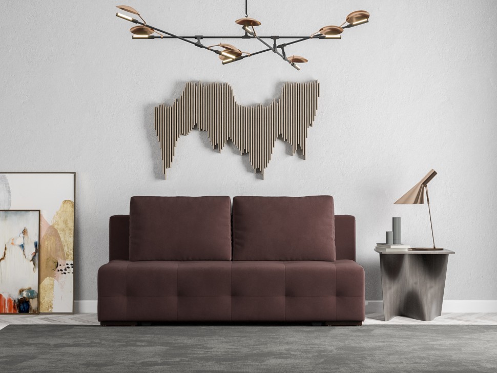 Прямой диван Марсель №1 (велюр шоколадный)