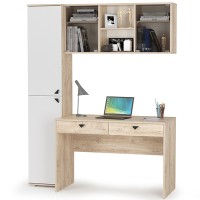 КР100 Бостон № 24, цвет дуб эндгрейн элегантный/фасады МДФ милк рикамо софт, 13.154+12.69+10.51, ШхГхВ 153,8х57,2х194,4 см., универсальная сборка