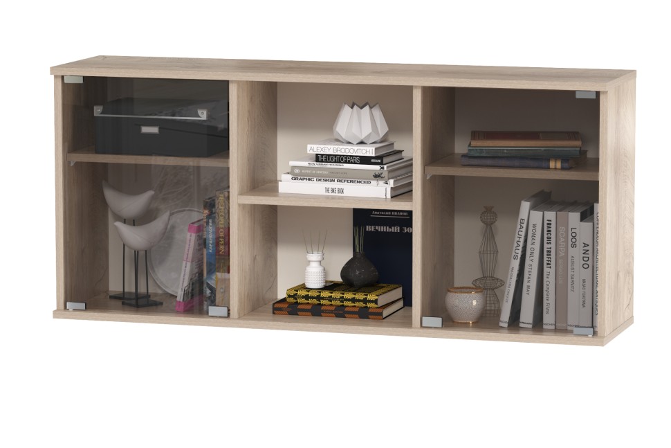 КР100 Бостон № 24, цвет дуб эндгрейн элегантный/фасады МДФ милк рикамо софт, 13.154+12.69+10.51, ШхГхВ 153,8х57,2х194,4 см., универсальная сборка