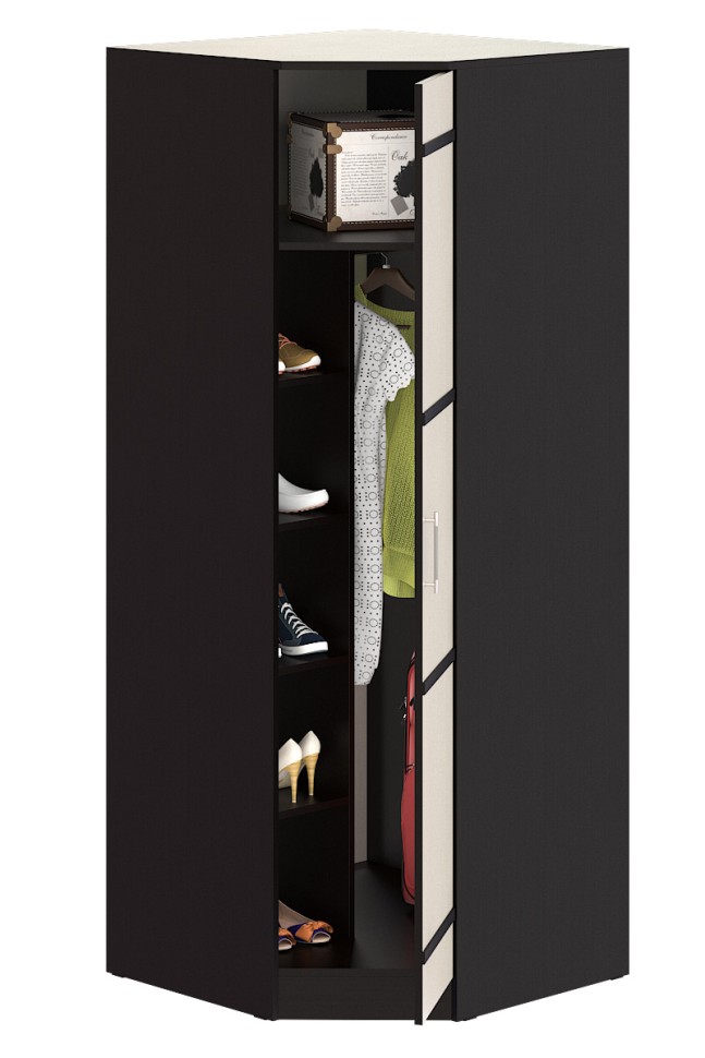 Сакура Шкаф угловой, цвет венге/дуб лоредо, ШхГхВ 88х88(61)х220 см., универсальная сборка