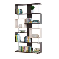 Стеллаж Сокол СТ-2 Рафнат, цвет венге/белёный дуб, ШхГхВ 99х27х181 см.