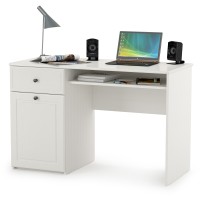 КР100 Роуз 12.148 Стол письменный, цвет ЛДСП белый(тиснение Поры дерева)/МДФ ясень ваниль, ШхГхВ 119х51,7х76,3 см., универсальная сборка