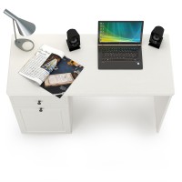 КР100 Роуз 12.148 Стол письменный, цвет ЛДСП белый(тиснение Поры дерева)/МДФ ясень ваниль, ШхГхВ 119х51,7х76,3 см., универсальная сборка