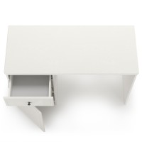 КР100 Роуз 12.148 Стол письменный, цвет ЛДСП белый(тиснение Поры дерева)/МДФ ясень ваниль, ШхГхВ 119х51,7х76,3 см., универсальная сборка