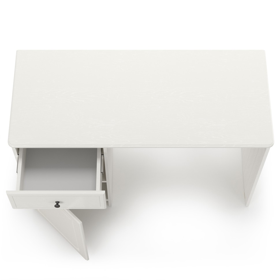 КР100 Роуз 12.148 Стол письменный, цвет ЛДСП белый(тиснение Поры дерева)/МДФ ясень ваниль, ШхГхВ 119х51,7х76,3 см., универсальная сборка