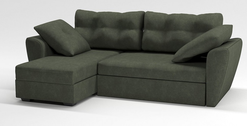 Диван угловой Амстердам еврокнижка зеленый велюр