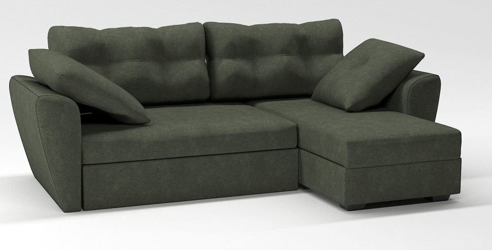 Диван угловой Амстердам еврокнижка зеленый велюр