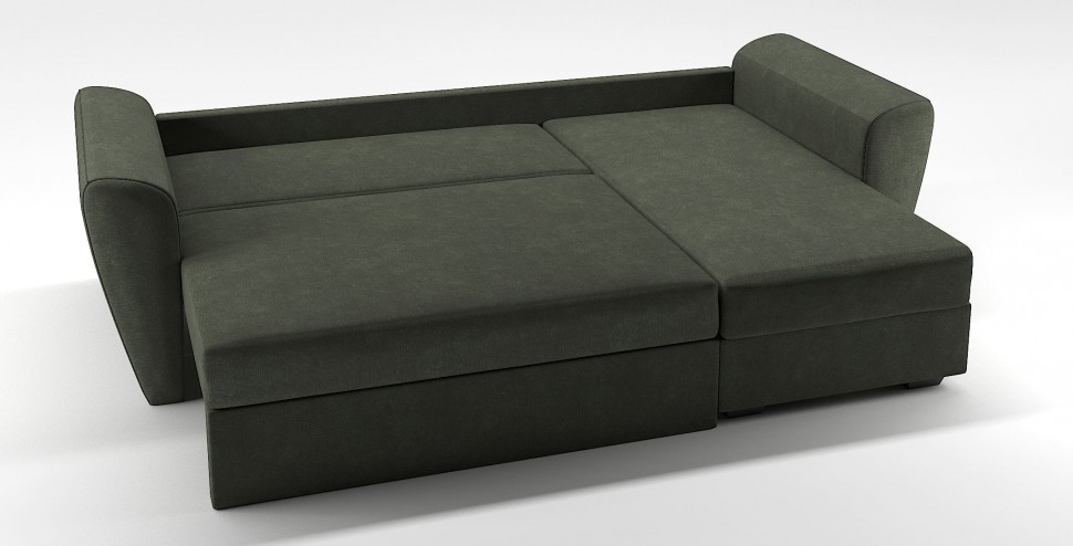 Диван угловой Амстердам еврокнижка зеленый велюр