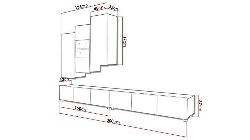 Модульная гостиная Порту 17 МДФ