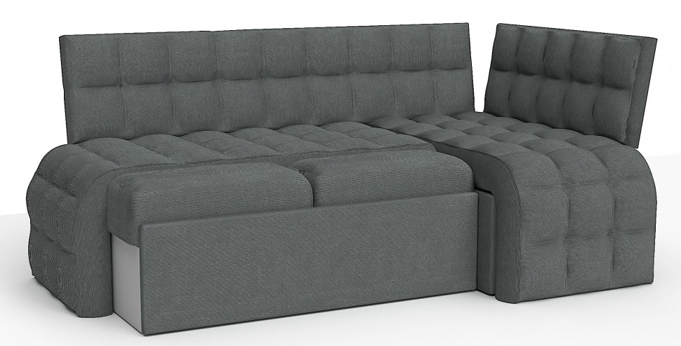 ДИВАН УГЛОВОЙ БРИСТОЛЬ ДЕЛЬФИН СО СПАЛЬНЫМ МЕСТОМ СЕРЫЙ ВЕЛЮР