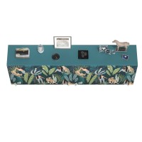 СНЯТО Либера Комод-тумба 16.230.01 + Либера Комод-тумба 16.230.01, цвет бензин/белый, ШхГхВ 230,6х42,6х92,3 см., фасады с рисунком Тропический лес