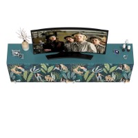 СНЯТО Либера Комод-тумба 16.230.01 + Либера Комод-тумба 16.230.01, цвет бензин/белый, ШхГхВ 230,6х42,6х92,3 см., фасады с рисунком Тропический лес