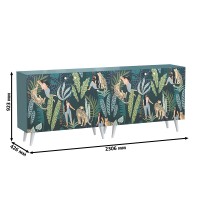 СНЯТО Либера Комод-тумба 16.230.01 + Либера Комод-тумба 16.230.01, цвет бензин/белый, ШхГхВ 230,6х42,6х92,3 см., фасады с рисунком Тропический лес