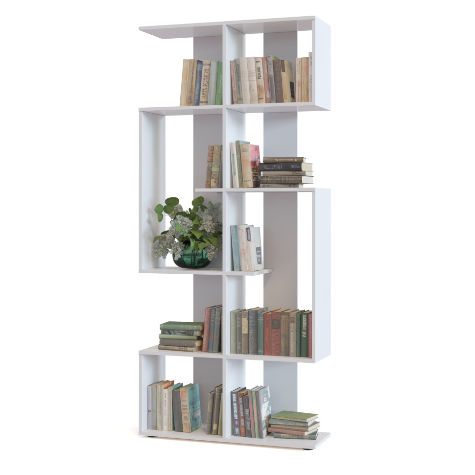 СНЯТО Стеллаж Сокол СТ-3 Астрид, цвет белый, ШхГхВ 90х31х204 см.