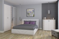 Амели Комод 13.107, цвет шёлковый камень/бетон чикаго беж, ШхГхВ 108х41,3х100,3 см.