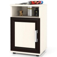 ЭКСПОЗИЦИЯ Бонус Тумба прикроватная, цвет дуб/венге, ШхГхВ 40х35х66 см., в СОБРАННОМ ВИДЕ