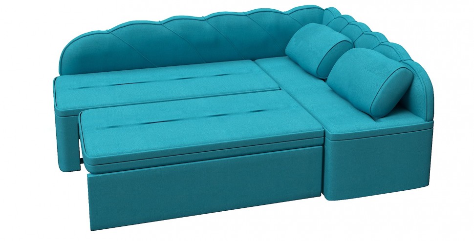 Диван угловой Модерн дельфин бирюзовый велюр