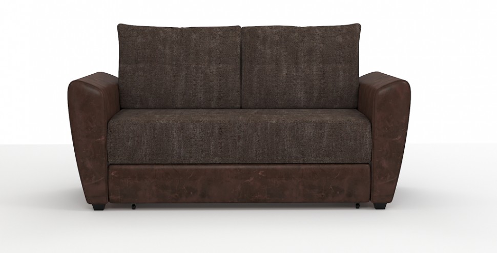 Диван Амстердам Мини Люкс велюр коричневый + экокожа коричневый