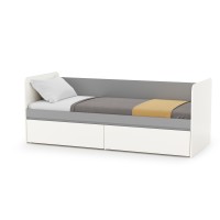 Торонто Компоновка № 25, цвет белый шагрень/стальной серый, сп. м. 800х1900 мм., б/м, основание есть, универсальная сборка