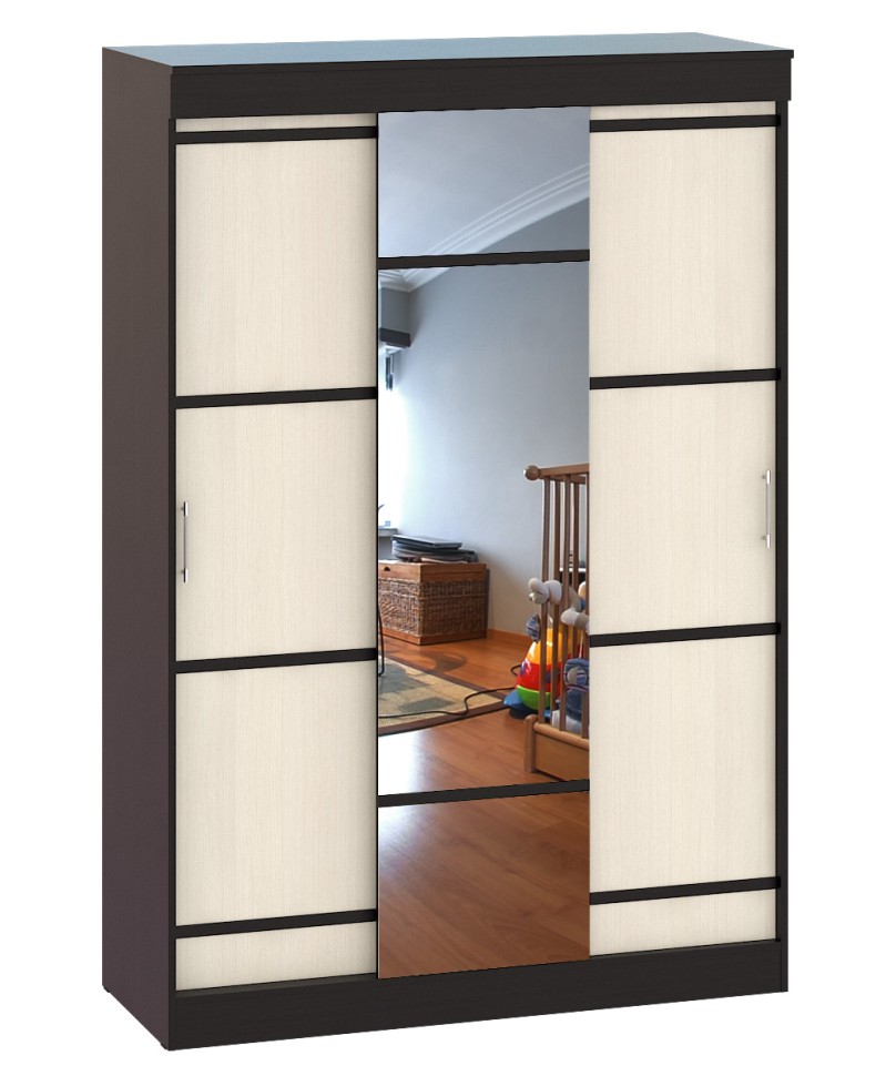Сакура Шкаф-купе 1500, цвет венге/дуб лоредо, ШхГхВ 150х61х220 см.