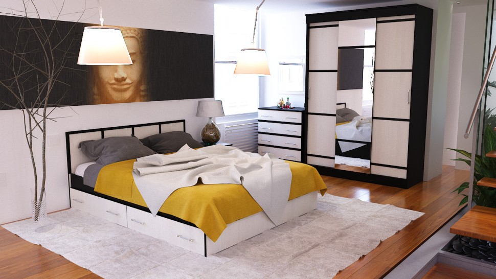 Сакура Шкаф-купе 1500, цвет венге/дуб лоредо, ШхГхВ 150х61х220 см.