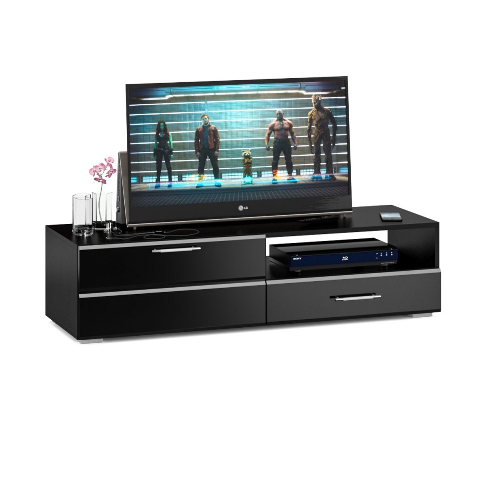 Спальня Стандарт 4-0900, цвет венге/фасады ТВ тумбы МДФ чёрный глянец, сп.м. 900х2000 мм., без матраса, основание есть