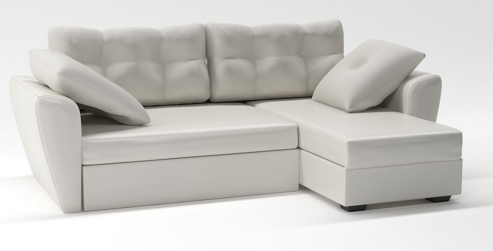 Диван угловой Амстердам еврокнижка белая экокожа