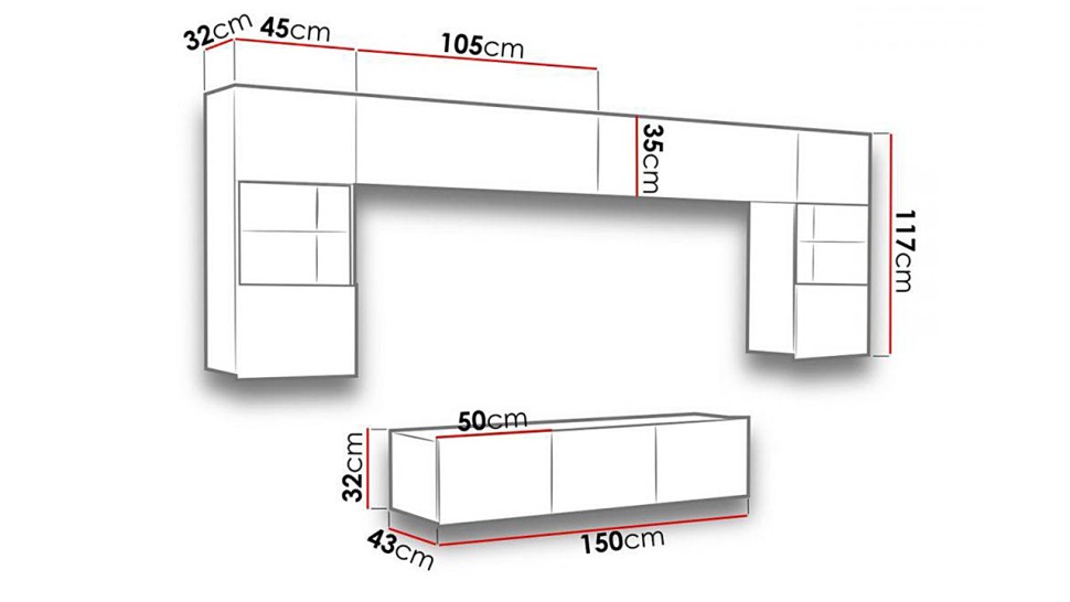 Модульная гостиная Порту 2 МДФ