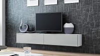 ТВ-тумба Виго большая Серый камень 0112 / Белый Фасадный 0101