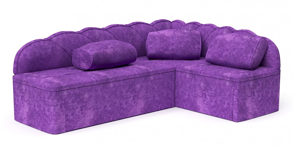 Диван угловой Модерн дельфин фиолетовый велюр
