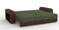 Диван прямой Премьер Люкс велюр зеленый + экокожа коричневый