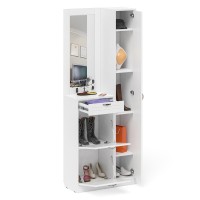 Прихожая П-6 Компоновка № 23, цвет белая шагрень/фасады МДФ белое дерево фрезеровка прованс, ШхГхВ 80х35х210 см., универсальная сборка