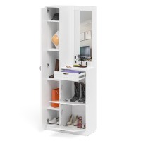 Прихожая П-6 Компоновка № 23, цвет белая шагрень/фасады МДФ белое дерево фрезеровка прованс, ШхГхВ 80х35х210 см., универсальная сборка