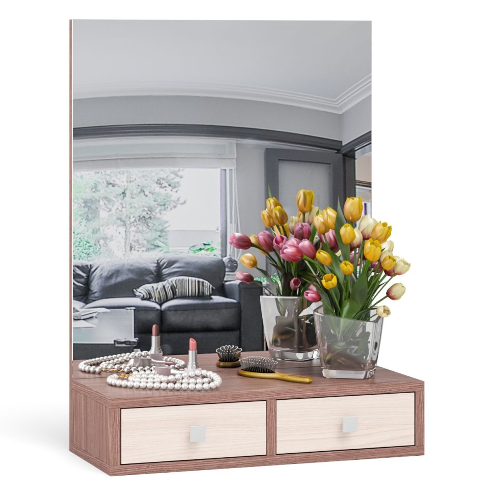 СНЯТО Трюмо настольное С-МД-ТР-1, цвет ясень шимо тёмный/ясень шимо светлый, ШхГхВ 60х26,6х80 см., подходит для комодов К-1, К-5, К-10, К-11, К-13