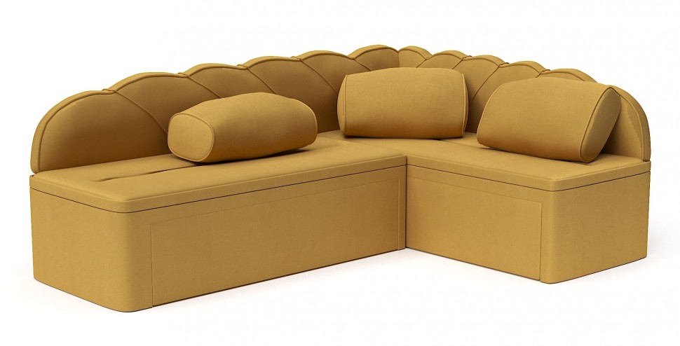 Диван угловой Модерн дельфин оранжевый велюр