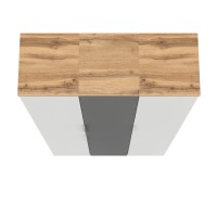 Октава Набор шкафов 49, цвет белый шагрень/серый графит/дуб крафт золотой/фасады МДФ белый шагрень/серый графит, ШхГхВ 96,6х35,3х197,6 см., ун. сб.