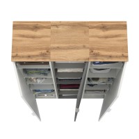 Октава Набор шкафов 49, цвет белый шагрень/серый графит/дуб крафт золотой/фасады МДФ белый шагрень/серый графит, ШхГхВ 96,6х35,3х197,6 см., ун. сб.