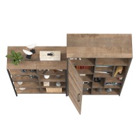 Трувор 13.151.02 Стеллаж + 13.206 Шкаф-стеллаж, цвет дуб гранж песочный/интра, ШхГхВ 183х37х194,2 см., универсальная сборка