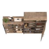 Трувор 13.151.02 Стеллаж + 13.206 Шкаф-стеллаж, цвет дуб гранж песочный/интра, ШхГхВ 183х37х194,2 см., универсальная сборка