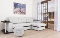 Атланта угловой белая эко-кожа